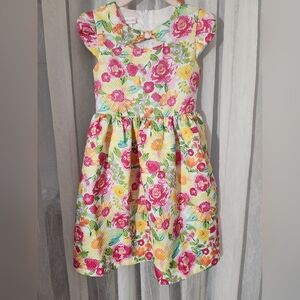 Bonnie Jean Beautiful Pink, Yellow, Green Floral Size 6X, EUC
